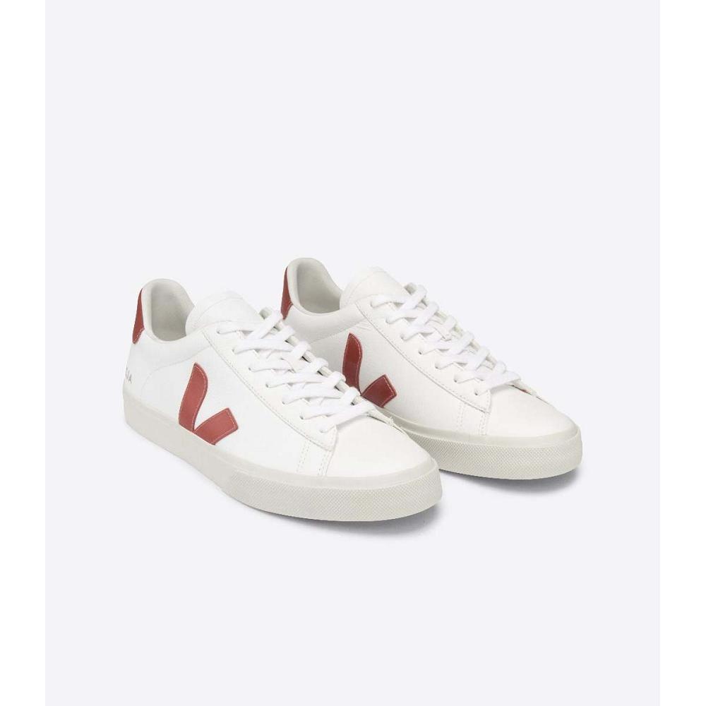 Men's Veja CAMPO CHROMEFREE Low Tops Sneakers White/Red | ZA 201ZUT